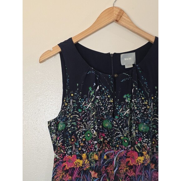 Anthropologie Maeve Larkspur 100% Silk Midi Dress Size 10 Floral Sleeveless - Picture 4 of 10
